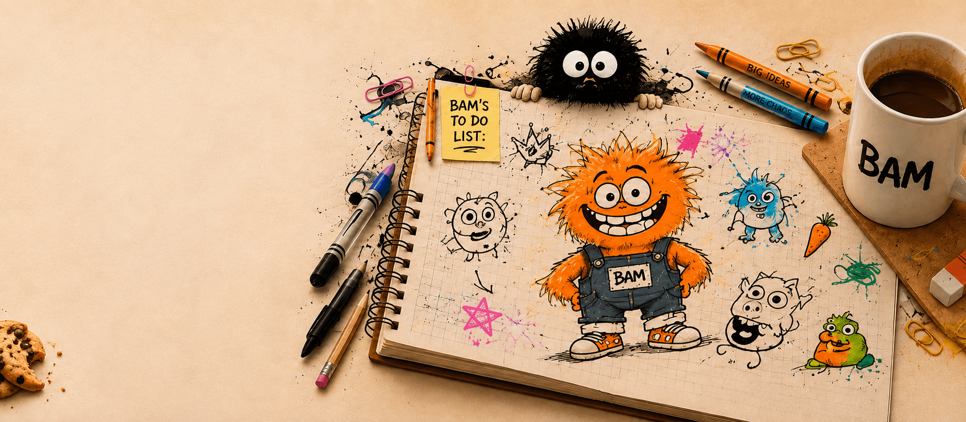 Who are Busy Bam? A sketchbook full of characters and ideas